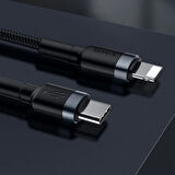Baseus Cafule Series Type-C To İPhone PD18W Hızlı Şarj Kablosu 1 Metre (Siyah)