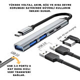Coofbe Akım Korumalı 5in1 Type-c to USB Çevirici Çoğaltıcı USB3.0 USB2.0 2xPD Hub Type-c Çoğaltıcı