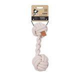 M-Pets Coto Beyaz Duo Ball Örgü Köpek Oyuncağı 28 Cm 