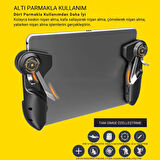 Coofbe Tüm Tabletler İçin Profesyonel 6 Parmak Tetik Seti Tablet Oyun Kolu iPad Tablet Mobile Joystick