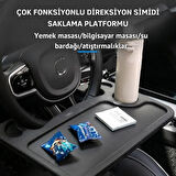 Coofbe 42x28 Direksiyon Sehpası Araç İçi Yeme İçme Sehpa Tepsisi Araç İçi Laptop Masası Araç Tepsisi