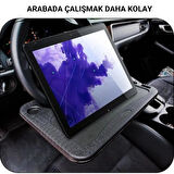 Coofbe 42x28 Direksiyon Sehpası Araç İçi Yeme İçme Sehpa Tepsisi Araç İçi Laptop Masası Araç Tepsisi