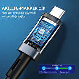 Coofbe 1Mt USB 4.0 240W Type-C Şarj Kablosu 40Gbps Veri Aktarım Type-C 8K 60HZ Görüntü Aktarım Kablosu