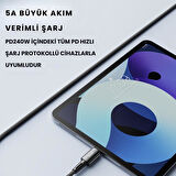 Essager Premıum 2Mt PD3.1 240W Type-C to Type-C Şarj Kablosu E-Marker Çipli Akım Korumalı Data Kablo