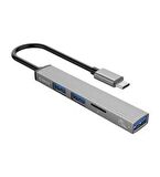 Orico Type-C to 3 Portlu USB 3.0 Çoklayıcı TF Micro SD Kart Okuyucu Hub