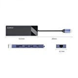 ORICO Type-C PD100W HDMI 4K@30Hz RJ45 SD TF 5Gbps Type-C 4 USB-A Portlu Hub Çoklayıcı