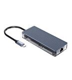 Orico 8 Portlu USB 3.0 100W RJ45 1000Mbps HDMI TF/SD Kart Okuyucu Çoklayıcı Gri