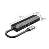 ORICO Type-C Bağlantılı 2 USB Portlu 4K@30Hz HDMI TF/SD Docking Station Siyah