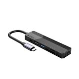ORICO Type-C Bağlantılı PD55W 2 USB Portlu HDMI Type-C TF/SD Docking Station Siyah