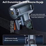 Coofbe 150PS 6000mAh 4in1 Emniyet Kemer Kesici Cam Kırıcı Araç Lastik Şişirme Pompası Komprosor Powerbank