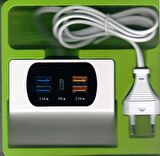  USB çoklayıcı  4 port  1 PD Type C masaüstü USB 3.1 A çoklayıcı stand Charger