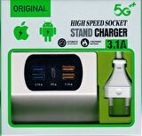  USB çoklayıcı  4 port  1 PD Type C masaüstü USB 3.1 A çoklayıcı stand Charger