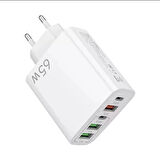 YK Design YK-SR104 65W Şarj Başlığı 3 USB + 2 PD