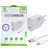 120w süper fast şarj adaptörü kısa devre ve yüksek voltaj korumalı adaptör