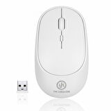 BUFFER® Beyaz Renkli Ergonomik Sessiz Kablosuz Mouse – USB Alıcılı, Ofis ve Oyun İçin Konforlu Bilgi