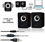 Dizüstü /bilgisayar hoparlörü  Usb Kablolu 1+1 Multimedia subwoofer, Yüksek bas ve net ses kalitesi 
