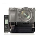 MeiKe Sony A6500 için MeiKe MK-A6500 Pro Battery Grip + Zaman Ayarlı Kumanda