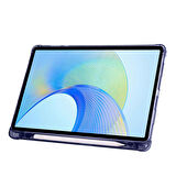 Honor Pad X8A 11 inç Uyumlu Uyku Modlu Standlı Kalemlikli Trifolding Fuchsia Tablet Kılıfı