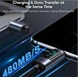 JOYROOM 100W USB-C / Type-C Dijital Ekranlı Hızlı Şarj Data Kablosu