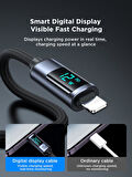Joyroom 2,4A USB'den Lighting Dijital Ekranlı Göstergeli Şarj Kablosu 1.2MT