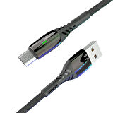 Konfulon S91 Ledli 2.4A Micro USB Kablo 1M - Siyah