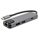  StarkTech BYL-2017 Type C To Ethernet + Usb + Hdmı + Kart Okuyucu Hub