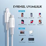 Ugreen Type-C Lightning iPhone Hızlı Şarj Kablosu 1 Metre