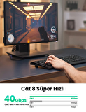 Ugreen CAT8 40Gbps U/FTP Flat RJ45 Ethernet Ağ Kablosu 50CM