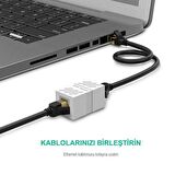 Ugreen RJ45 Cat6 Cat7 Cat8 Ethernet Kablo Uzatma Aparatı Siyah