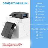 Ugreen USB'yi Type-C ve Micro USB Çevirici Adaptör
