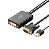 Ugreen VGA USB to DVI-D 24+1 Dişi Görüntü Aktarma Kablosu