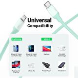 Ugreen Type-C to Lightning iPhone Data ve Şarj Kablosu Yeşil 1.5 Metre