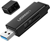 Ugreen USB 3.0 Sd ve Micro Sd Kart Okuyucu - Siyah Outlet