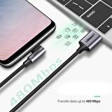 Ugreen Usb Type-C 3A 60W 90 Derece Şarj ve Data Kablosu