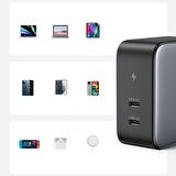 Ugreen 2 Portlu Type-C Hızlı Şarj Aleti Siyah