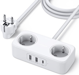 Ugreen Type-C USB Çıkışlı 2 li Akım Korumalı Grup Priz 1.8 Metre