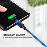 Ugreen USB Type-C Şarj ve Data Kablosu Siyah 25 CM