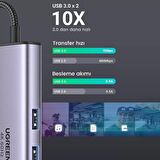 Ugreen Type C to PD 100W HDMI RJ45 USB SD Micro SD Dönüştürücü Hub