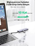 UGREEN 70408 CM285 5 in 1 Katlanır Kablolu USB-C Hub Çoklayıcı 4K HDMI Video Çıkışı 100W PD Şarj Desteği