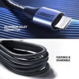 Ugreen Örgülü 36W PD Type-C to Lightning Hızlı Şarj ve Data Kablosu 2 Metre