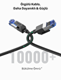 Ugreen Cat8 25Gbps 2000Mhz Örgülü Ethernet Kablosu 1.5 Metre