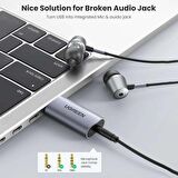 Ugreen Stereo Tek Girişli Mini Ses Kartı