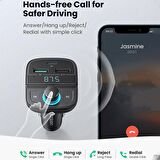 Ugreen Bluetooth 5.0 PD QC 3.0 Micro SD TF Kart Okuyuculu Araç Çakmaklık Şarj Cihazı FM Verici Transmitter