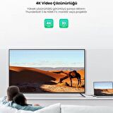 Ugreen MacBook Pro Air İçin Thunderbolt 3 Type-C HDMI USB 3.0 TF SD Kart Okuyucu HUB Adaptör