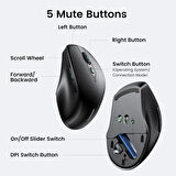 UGREEN Kablosuz Ergonomik Fare, USB Alıcılı 2.4GHz 4000 DPI Sessiz İnce Kablosuz Bluetooth Fare, Tablet,PC,Dizüstü Bilgisayar ile Uyumlu - Teşhir