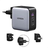 Ugreen Seyahat Type-C 65 Watt Hızlı Şarj Adaptörü Siyah