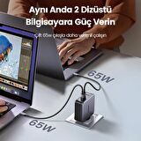 Ugreen Nexode 140W Gan Type-C PD3.1 USB Qc 4.0 3 Portlu Hızlı Şarj Cihazı ve 240W Type-C Kablo