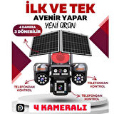 Avenir AV-S446 12MP 4 Kameralı PTZ 4G Sim Kartlı Solar Kamera
