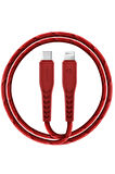 C94 NyloFlex 1.5M 100W Type-C to Lightning PD Hızlı Şarj Kablo - Kırmızı