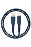 C89 NyloFlex 1.5M 3A USB to Lightning Hızlı Şarj Kablo - Lacivert
